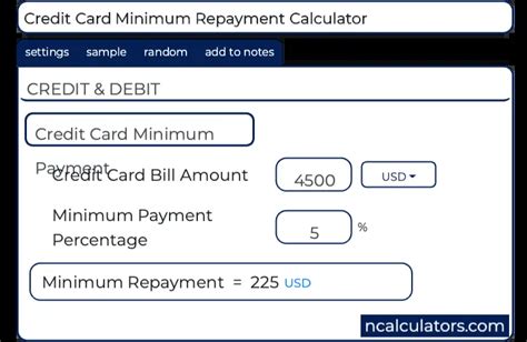 money smart credit card calculator|minimum credit card repayment calculator.